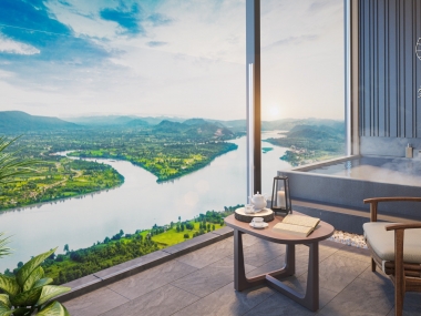 Căn Hộ khoáng nóng 5*  View toàn cảnh sông Đà duy nhất tại WYNDHAM Thanh Thuỷ