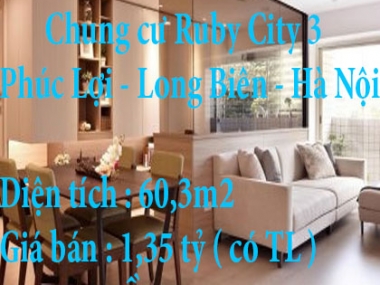 Chính chủ bán căn hộ 3PN Chung cư Ruby City 3 Phúc Lợi, Long Biên, Hà Nội