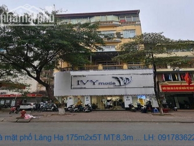 Bán nhà mặt phố Láng Hạ 175m2x5T MT:8,3m TB giá 103tỷ @0917836226