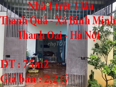 Chính chủ bán Nhà 1 trệt 1 lầu 75m2 Lk18, Thanh quả, Xã Bình Minh, Huyện Thanh Oai, Hà Nội
2,2 tỷ- 